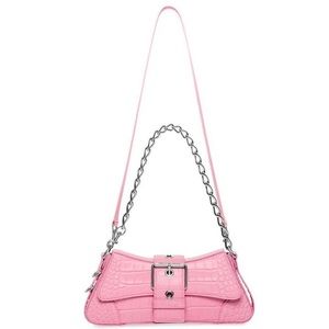 COPY - BALENCIAGA LINDSAY SMALL SHOULDER BAG WITH STRAP CROCODILE EMBOSSED LIGH…